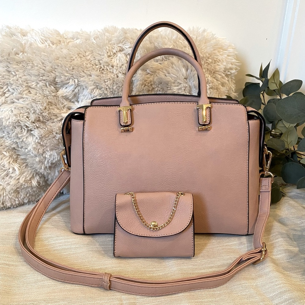 Leather Top Handle Bucket Crossbody with Detachable Long Strap